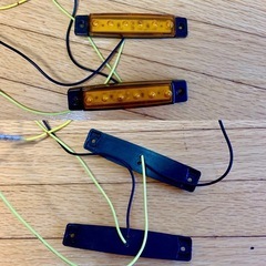 オレンジ ウィンカーライト 曲線状 取り付け簡単 LED サイドマーカー まとめ ウインカー 左右 フロント 社外 12Vの画像