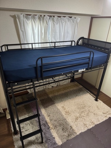 ロフトベッドパイプベッドコンセント付き