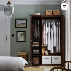 【無料】IKEAワードローブ（ブラウン）引っ越しのためお譲りしますの画像