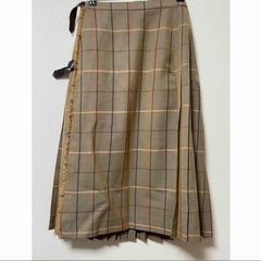 希少　ヴィンテージ　Burberry ブラウン　キルトスカート　ウール　プリーツの画像