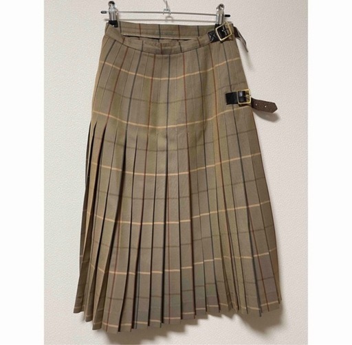 希少　ヴィンテージ　Burberry ブラウン　キルトスカート　ウール　プリーツ