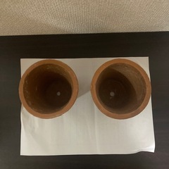 素焼き　テラコッタ風植木鉢×2の画像