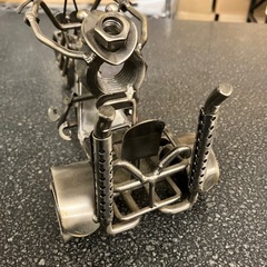 K2508-187 スチールオブジェ アメリカンバイク カエル キズ汚れサビ有りの画像