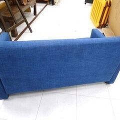 2人掛けソファ 幅105×奥行60×高さ55cm 布製 ブルー系 コンパクトソファ 2Pソファ 家具 札幌市 中央区 南12条の画像