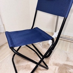 【美品・使用1回のみ】コーナン パイプチェア（ブラック/ネイビー）の画像
