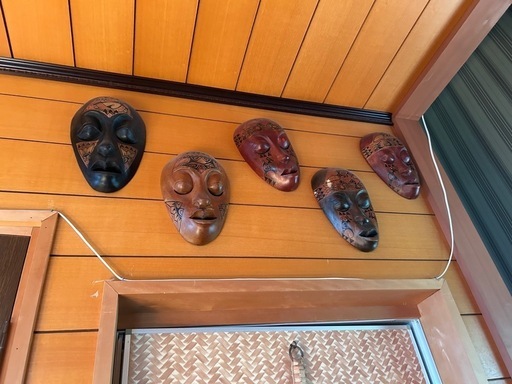 アフリカ　バリ　お面　マスク　インテリア　4個セット