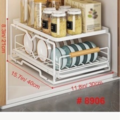 2個キッチン収納！コンパクト食器棚の画像