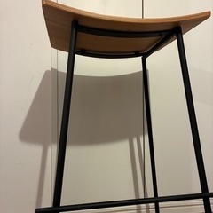 ハイチェア　スツール　アイアン　木の画像