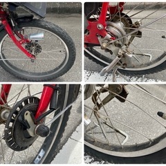 【電動自転車・要修理】ブリジストン アンジェリーノ 赤色 3人乗(ブリヂストン BRIGESTONE Angelino 3段ギア レッド RED)の画像