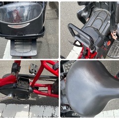 【電動自転車・要修理】ブリジストン アンジェリーノ 赤色 3人乗(ブリヂストン BRIGESTONE Angelino 3段ギア レッド RED)の画像