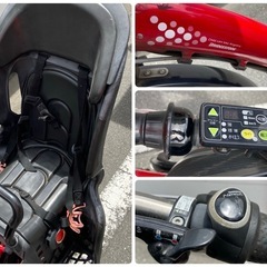 【電動自転車・要修理】ブリジストン アンジェリーノ 赤色 3人乗(ブリヂストン BRIGESTONE Angelino 3段ギア レッド RED)の画像