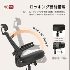 【新品・未使用】オフィスチェア 椅子 デスクチェア 疲れない人間工学 ヘッドレスト 腰サポートの画像