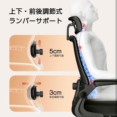 【新品・未使用】オフィスチェア 椅子 デスクチェア 疲れない人間工学 ヘッドレスト 腰サポートの画像