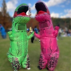ティラノサウルス 恐竜着ぐるみ コスプレ 【グリーン】大人用の画像