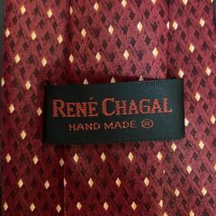 RENE CHAGAL 高級シルクネクタイ レッド系 メンズ ルネシャガールの画像