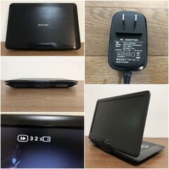 GAUDI 15.4型ワイド ポータブルDVDプレーヤーGPD15B1BK ブラック SD/SDHC/USBメモリー対応 液晶画面180度回転 リモコン無し 動作確認済みの画像