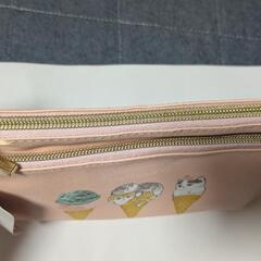 (新品)ダブルファスナーポーチ  モフサンドPK[濃桃]の画像