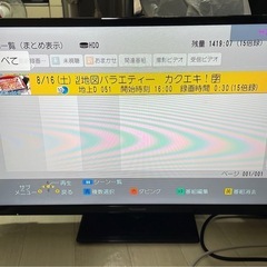１９日お引き渡し価格　パナソニック製　液晶テレビ　ＴＨー３２Ｊ３００とブルーレイレコーダー　ＤＭＲーＢＺＴ７２５　セットの画像