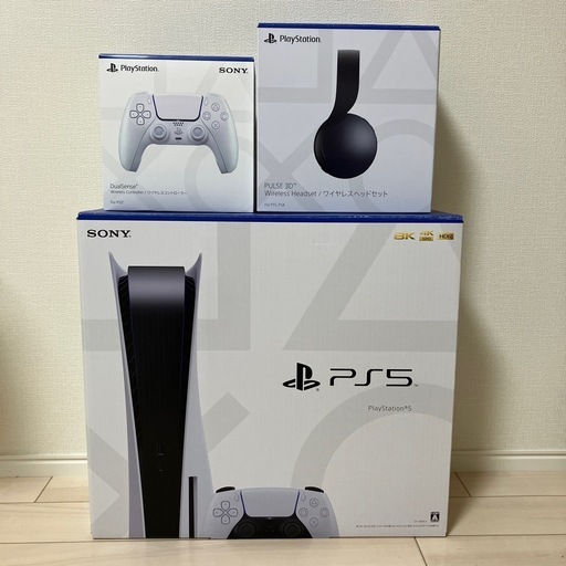 【中古】PS5 ヘッドセット、コントローラー×2