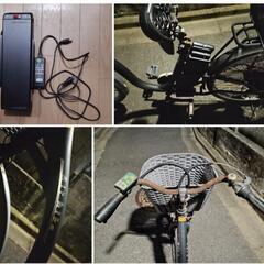 電動アシスト自転車ブラック「bicycle-207assist」の画像
