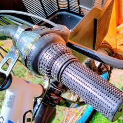 取引終了　　　　　　　　　　　　　　　　　　　　加古川　中古自転車　子供用　白　ライト付き　泥除け付き　20インチ　鍵付き　カゴ付きの画像