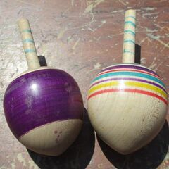 ☆温かみのある木製コマ 10個セット◆老若男女問わず楽しめる懐かし玩具の画像