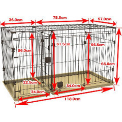 犬用ケージ、ツールームサークルの画像