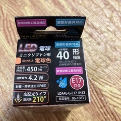 LED電球　ミニクリプトン型　40形　一個入り　電球色の画像