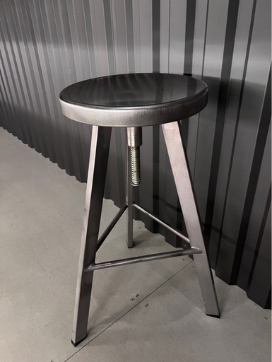 ラスト1脚 ！【ダルトン】スチール　バースツール　ハイチェアー シルバー