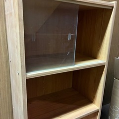 平成レトロ ガラス スライド 扉付き棚の画像