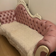 本革 アンティーク風 ロココ カウチソファ お姫様 プリンセス 家具の画像