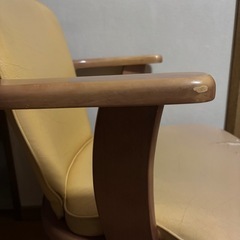 【同商品2点同時購入の方は大幅値引き】　好きな布でDIY も！　360度　回転式ダイニングチェア　回転チェア　食卓椅子  キャスター　ベージュ　木製　ウッド　クリーム　アームチェア　イエローベージュ　の画像
