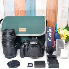 【全国送料無料】 Canon EOS Kiss X50✨ カメラバッグ付き✨ 超望遠レンズセット ズームセット✨ 届いたらすぐに使えます✨ キヤノン キャノンの画像