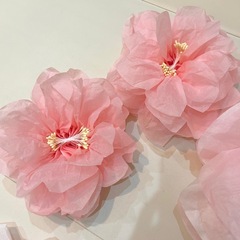 ペーパーフラワー 装花　5点セット 桜ピンクの画像