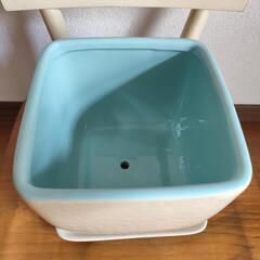 陶器鉢　受皿付き　の画像