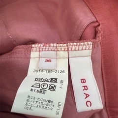 【ブラクトメント】パンツ ピンク プリーツ スラックス Mの画像