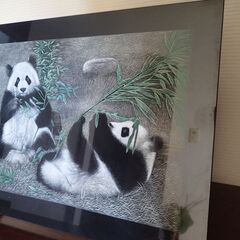 パンダ　石　絵の画像