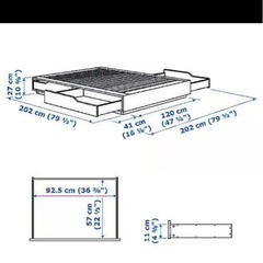 セミダブル　ベットフレーム収納　IKEA MANDALの画像