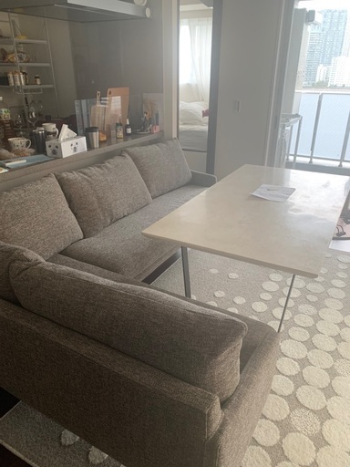 グレー コーナーソファ 4人掛け ファブリック