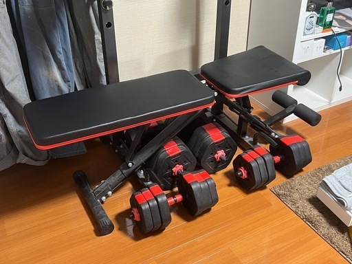可変ダンベル、トレーニングベンチセット