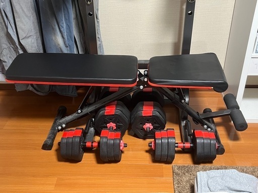可変ダンベル、トレーニングベンチセット