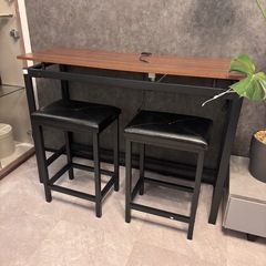 大型　パソコンデスク チェアセット カウンターテーブル カフェテーブル　モダンの画像