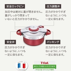 【新品】ティファール T-fal クリプソ ミニット デュオ ルージュ5.2L P4705132　圧力鍋 IH ガス火対応の画像