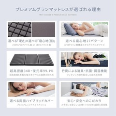 【未使用＆エリア内お届け無料】ダブルサイズ三つ折りマットレス　GOKUMIN プレミアムグランの画像