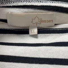 LOGOS くま刺繍 ボーダートップス LLサイズの画像