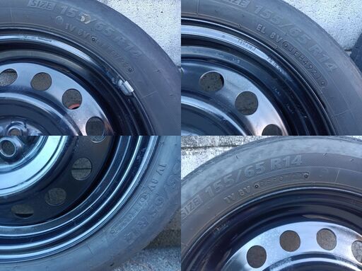 ｽﾊﾞﾙの軽〜全ﾒｰｶｰ対応 14ｲﾝﾁ ﾀｲﾔﾎｲｰﾙ4本 4.5 PCD100 4穴 +45 ｷｬｯﾌﾟなし。
