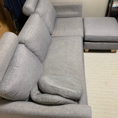 【格安！】グレーソファ 3人掛け＋オットマン付きの画像
