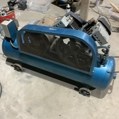 【動画有り】iwata エアコンプレッサー SP-37P 3相200v 5馬力モーター 120Lタンク 茨城県稲敷市江戸崎 の画像
