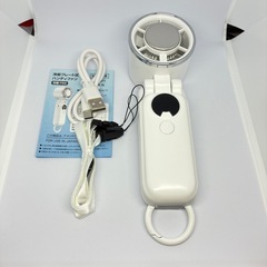 新品！冷却プレート機能　ハンディファン 160°折り畳み 100段階風量調節 パワフル送風　白　コンパクトの画像