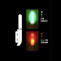 (新品未使用)竿先ライトヒットで🟢→🔴(点滅)電池付き(残り1本)の画像
